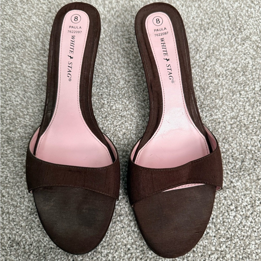 White Stag Women's Dark Brown Mules